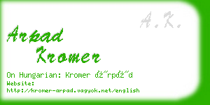 arpad kromer business card